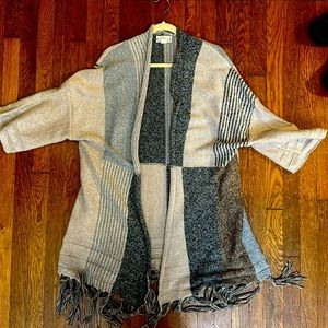 Neutral Fringe Cardigan (size medium/large)